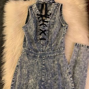 Fashion nova jean jumpsuit